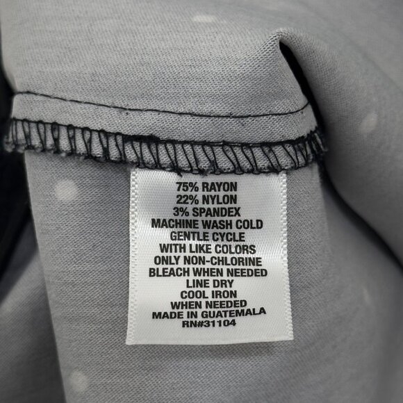 Crown & Ivy Womens 12P Petite Black Polka Dot Stretch Pants Pull On Slim Fit - Picture 5 of 12